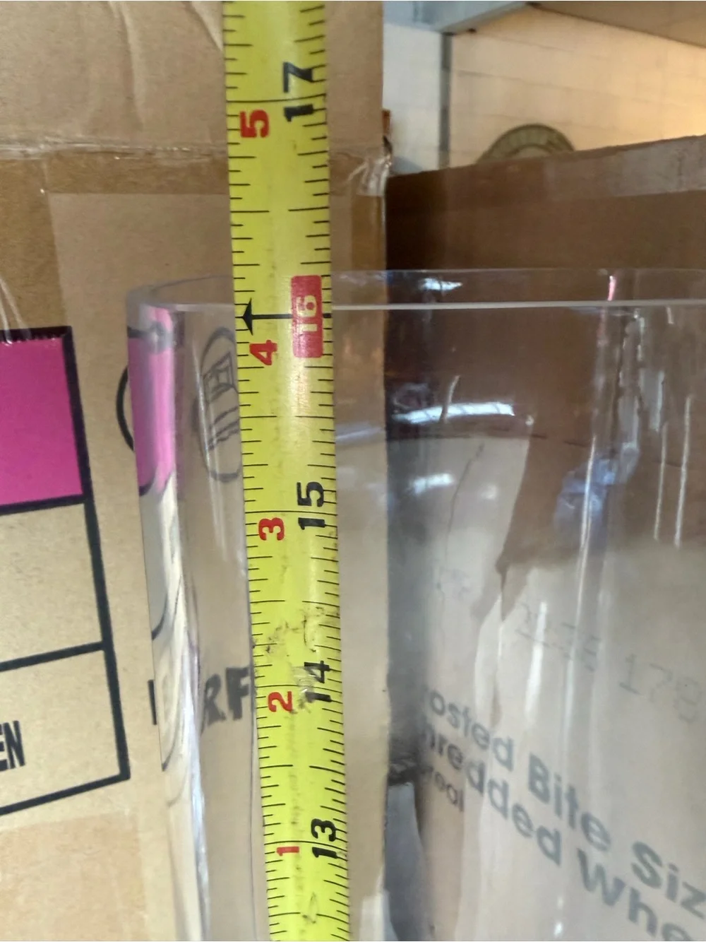 Tall Clear Glass Vase - Modern Square-Round Shape